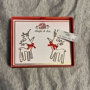 Jingle & Joy Reindeer Earrings with Red Bows